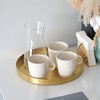 image:imageFREELOVE 12 Inch Brushed Gold Round Tray Stainless Steel Brass Decorative Tray for Coffee Table Vanity Bathroom Counter Dresser Candles Perfume Jewelry and Bar Cart DcorBrass Gold