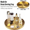 image:imageFREELOVE 12 Inch Brushed Gold Round Tray Stainless Steel Brass Decorative Tray for Coffee Table Vanity Bathroom Counter Dresser Candles Perfume Jewelry and Bar Cart DcorBrass Gold