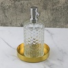 image:imageFREELOVE 12 Inch Brushed Gold Round Tray Stainless Steel Brass Decorative Tray for Coffee Table Vanity Bathroom Counter Dresser Candles Perfume Jewelry and Bar Cart DcorBrass Gold