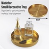 image:imageFREELOVE 12 Inch Brushed Gold Round Tray Stainless Steel Brass Decorative Tray for Coffee Table Vanity Bathroom Counter Dresser Candles Perfume Jewelry and Bar Cart DcorBrass Gold
