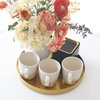 image:imageFREELOVE 12 Inch Brushed Gold Round Tray Stainless Steel Brass Decorative Tray for Coffee Table Vanity Bathroom Counter Dresser Candles Perfume Jewelry and Bar Cart DcorBrass Gold