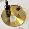 image:imageFREELOVE 12 Inch Brushed Gold Round Tray Stainless Steel Brass Decorative Tray for Coffee Table Vanity Bathroom Counter Dresser Candles Perfume Jewelry and Bar Cart DcorLight Gold