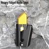 image:imageFREELOVE Fidget Knife Toys for Adults Metal Heavy Sturdy Finger Slider Gravity Slide Figette Block Inertia Flipping Pocket EDC for Men Teens Anxiety Fun Cool CarrotAluminum BlackGold
