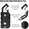 image:imageFREELOVE Fidget Knife Toys for Adults Metal Heavy Sturdy Finger Slider Gravity Slide Figette Block Inertia Flipping Pocket EDC for Men Teens Anxiety Fun Cool CarrotAluminum Opener Black