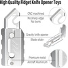 image:imageFREELOVE Fidget Knife Toys for Adults Metal Heavy Sturdy Finger Slider Gravity Slide Figette Block Inertia Flipping Pocket EDC for Men Teens Anxiety Fun Cool CarrotAluminum Opener Silver