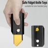 image:imageFREELOVE Fidget Knife Toys for Adults Metal Heavy Sturdy Finger Slider Gravity Slide Figette Block Inertia Flipping Pocket EDC for Men Teens Anxiety Fun Cool CarrotAluminum BlackGold