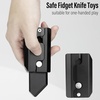 image:imageFREELOVE Fidget Knife Toys for Adults Metal Heavy Sturdy Finger Slider Gravity Slide Figette Block Inertia Flipping Pocket EDC for Men Teens Anxiety Fun Cool CarrotAluminum Black