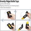 image:imageFREELOVE Fidget Knife Toys for Adults Metal Heavy Sturdy Finger Slider Gravity Slide Figette Block Inertia Flipping Pocket EDC for Men Teens Anxiety Fun Cool CarrotAluminum BlackGold