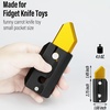 image:imageFREELOVE Fidget Knife Toys for Adults Metal Heavy Sturdy Finger Slider Gravity Slide Figette Block Inertia Flipping Pocket EDC for Men Teens Anxiety Fun Cool CarrotAluminum BlackGold