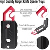 image:imageFREELOVE Fidget Knife Toys for Adults Metal Heavy Sturdy Finger Slider Gravity Slide Figette Block Inertia Flipping Pocket EDC for Men Teens Anxiety Fun Cool CarrotAluminum Opener BlackRed
