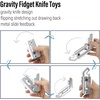 image:imageFREELOVE Fidget Knife Toys for Adults Metal Heavy Sturdy Finger Slider Gravity Slide Figette Block Inertia Flipping Pocket EDC for Men Teens Anxiety Fun Cool CarrotAluminum Opener Silver