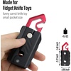 image:imageFREELOVE Fidget Knife Toys for Adults Metal Heavy Sturdy Finger Slider Gravity Slide Figette Block Inertia Flipping Pocket EDC for Men Teens Anxiety Fun Cool CarrotAluminum Opener BlackRed
