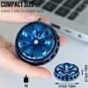 image:imageFREELOVE Flower Design Metal Fidget Spinners for Adults Premium Silent Bearing DIY Expand to Wind Chime Coin Desktop Spinning Top Ratchet Slider Toy Stainless Steel GoldMirror Blue