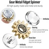 image:imageFREELOVE Gear Metal Fidget Spinner Toys for Adults Small Mini Tiny Pockget Figette Bike Chain Copper Brass Hands Gyro Quiet Silent Cool Cube for Anxiety Men Wheel 10 Gears Linkage BlackBrass1 Gear Silver