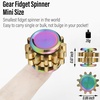 image:imageFREELOVE Gear Metal Fidget Spinner Toys for Adults Small Mini Tiny Pockget Figette Bike Chain Copper Brass Hands Gyro Quiet Silent Cool Cube for Anxiety Men Wheel 10 Gears Linkage BlackBrass2 Gears Stacking Rainbow