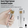 image:imageFREELOVE Gear Metal Fidget Spinner Toys for Adults Small Mini Tiny Pockget Figette Bike Chain Copper Brass Hands Gyro Quiet Silent Cool Cube for Anxiety Men Wheel 10 Gears Linkage BlackBrass3 Gears Stacking Scepter Silver