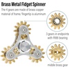 image:imageFREELOVE Gear Metal Fidget Spinner Toys for Adults Small Mini Tiny Pockget Figette Bike Chain Copper Brass Hands Gyro Quiet Silent Cool Cube for Anxiety Men Wheel 10 Gears Linkage BlackBrass4 Gears Linkage Silver