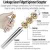 image:imageFREELOVE Gear Metal Fidget Spinner Toys for Adults Small Mini Tiny Pockget Figette Bike Chain Copper Brass Hands Gyro Quiet Silent Cool Cube for Anxiety Men Wheel 10 Gears Linkage BlackBrass3 Gears Stacking Scepter Silver
