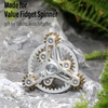 image:imageFREELOVE Gear Metal Fidget Spinner Toys for Adults Small Mini Tiny Pockget Figette Bike Chain Copper Brass Hands Gyro Quiet Silent Cool Cube for Anxiety Men Wheel 10 Gears Linkage BlackBrassWheel 10 Gears Linkage Silver