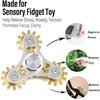 image:imageFREELOVE Gear Metal Fidget Spinner Toys for Adults Small Mini Tiny Pockget Figette Bike Chain Copper Brass Hands Gyro Quiet Silent Cool Cube for Anxiety Men Wheel 10 Gears Linkage BlackBrass4 Gears Linkage Silver