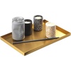 image:imageFREELOVE Gold Tray for Bathroom Vanity Brass Decor Small Candle Holder Rectangle Soap Dish Brushed Square Plate Coffee Table Toilet Back Modern Antique 10X15Sanding Gold