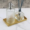 image:imageFREELOVE Gold Tray for Bathroom Vanity Brass Decor Small Candle Holder Rectangle Soap Dish Brushed Square Plate Coffee Table Toilet Back Modern Antique 10X15Sanding Gold