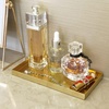 image:imageFREELOVE Gold Tray for Bathroom Vanity Brass Decor Small Candle Holder Rectangle Soap Dish Brushed Square Plate Coffee Table Toilet Back Modern Antique 10X15Sanding Gold