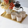 image:imageFREELOVE Gold Tray for Bathroom Vanity Brass Decor Small Candle Holder Rectangle Soap Dish Brushed Square Plate Coffee Table Toilet Back Modern Antique 10X15Sanding Gold