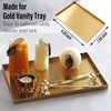 image:imageFREELOVE Gold Tray for Bathroom Vanity Brass Decor Small Candle Holder Rectangle Soap Dish Brushed Square Plate Coffee Table Toilet Back Modern Antique 10X15Sanding Gold