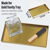 image:imageFREELOVE Gold Tray for Bathroom Vanity Brass Decor Small Candle Holder Rectangle Soap Dish Brushed Square Plate Coffee Table Toilet Back Modern Antique 10X15Sanding Gold