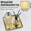 image:imageFREELOVE Metal Decorative Tray Catchall Trays for Candle Tools Napkin Holder Perfume Jewelry Organizer Makeup Trinket Dish Dresser Vanity Counter Coffee Table Decor Mirror Gold 8X8Mirror Gold