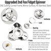 image:imageFREELOVE Metal Fidget Spinner Brass Heavy Long Spinning Toys Cool Silent Small Mini 2nd Fox Figette Spiner for Adults Men Anxiety Quiet Bearing Relief Brass2nd Fox Stainless Steel Mirror Silver