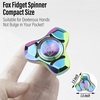 image:imageFREELOVE Metal Fidget Spinner Brass Heavy Long Spinning Toys Cool Silent Small Mini 2nd Fox Figette Spiner for Adults Men Anxiety Quiet Bearing Relief Brass1st Fox Stainless Steel Mirror Rainbow