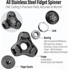 image:imageFREELOVE Metal Fidget Spinner Brass Heavy Long Spinning Toys Cool Silent Small Mini 2nd Fox Figette Spiner for Adults Men Anxiety Quiet Bearing Relief Brass1st Fox Stainless Steel Mirror Black