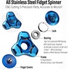 image:imageFREELOVE Metal Fidget Spinner Brass Heavy Long Spinning Toys Cool Silent Small Mini 2nd Fox Figette Spiner for Adults Men Anxiety Quiet Bearing Relief Brass1st Fox Stainless Steel Mirror Blue