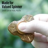 image:imageFREELOVE Metal Fidget Spinner Brass Heavy Long Spinning Toys Cool Silent Small Mini 2nd Fox Figette Spiner for Adults Men Anxiety Quiet Bearing Relief Brass2nd Fox Brass Relief
