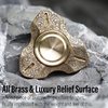 image:imageFREELOVE Metal Fidget Spinner Brass Heavy Long Spinning Toys Cool Silent Small Mini 2nd Fox Figette Spiner for Adults Men Anxiety Quiet Bearing Relief Brass2nd Fox Brass Relief