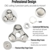 image:imageFREELOVE Metal Fidget Spinner Brass Heavy Long Spinning Toys Cool Silent Small Mini 2nd Fox Figette Spiner for Adults Men Anxiety Quiet Bearing Relief Brass1st Fox Titanium