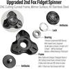 image:imageFREELOVE Metal Fidget Spinner Brass Heavy Long Spinning Toys Cool Silent Small Mini 2nd Fox Figette Spiner for Adults Men Anxiety Quiet Bearing Relief Brass2nd Fox Stainless Steel Mirror Black