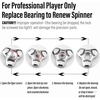 image:imageFREELOVE Metal Fidget Spinner Brass Heavy Long Spinning Toys Cool Silent Small Mini 2nd Fox Figette Spiner for Adults Men Anxiety Quiet Bearing Relief Brass1st Fox Stainless Steel Mirror Blue