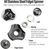image:imageFREELOVE Metal Fidget Spinner Brass Heavy Long Spinning Toys Cool Silent Small Mini 2nd Fox Figette Spiner for Adults Men Anxiety Quiet Bearing Relief Brass4th Fox Stainless Steel Mirror Black