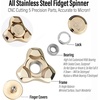 image:imageFREELOVE Metal Fidget Spinner Brass Heavy Long Spinning Toys Cool Silent Small Mini 2nd Fox Figette Spiner for Adults Men Anxiety Quiet Bearing Relief Brass1st Fox Stainless Steel Mirror Gold