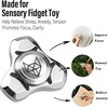 image:imageFREELOVE Metal Fidget Spinner Brass Heavy Long Spinning Toys Cool Silent Small Mini 2nd Fox Figette Spiner for Adults Men Anxiety Quiet Bearing Relief Brass1st Fox Stainless Steel Mirror Silver