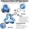 image:imageFREELOVE Metal Fidget Spinner for Adults Upgraded Fox Stainless Steel Fidget Toys High Spin Long Spinning Finger Gyro Small Mini Fidget Block Silent Bearings EDC for Men Anxiety Cool3rd Fox Stainless Steel Mirror Blue