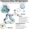 image:imageFREELOVE Metal Fidget Spinner for Adults Upgraded Fox Stainless Steel Fidget Toys High Spin Long Spinning Finger Gyro Small Mini Fidget Block Silent Bearings EDC for Men Anxiety Cool3rd Fox Stainless Steel Mirror Rainbow