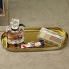 image:imageFREELOVE Mirror Gold Tray for Bathroom Vanity Perfume Small Brass Metal Decorative Trays Rectangle Round Oval Trinket for Napkin Glass Soap Sink Decanter Towel Candle Jewelry 59X15Mirror Gold Oval 37x9
