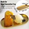 image:imageFREELOVE Mirror Gold Tray for Bathroom Vanity Perfume Small Brass Metal Decorative Trays Rectangle Round Oval Trinket for Napkin Glass Soap Sink Decanter Towel Candle Jewelry 59X15Mirror Gold Oval 37x9