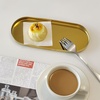 image:imageFREELOVE Mirror Gold Tray for Bathroom Vanity Perfume Small Brass Metal Decorative Trays Rectangle Round Oval Trinket for Napkin Glass Soap Sink Decanter Towel Candle Jewelry 59X15Mirror Gold Oval 37x9