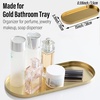 image:imageFREELOVE Mirror Gold Tray for Bathroom Vanity Perfume Small Brass Metal Decorative Trays Rectangle Round Oval Trinket for Napkin Glass Soap Sink Decanter Towel Candle Jewelry 59X15Mirror Gold Oval 59x15