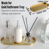 image:imageFREELOVE Mirror Gold Tray for Bathroom Vanity Perfume Small Brass Metal Decorative Trays Rectangle Round Oval Trinket for Napkin Glass Soap Sink Decanter Towel Candle Jewelry 59X15Mirror Gold Oval 51x118